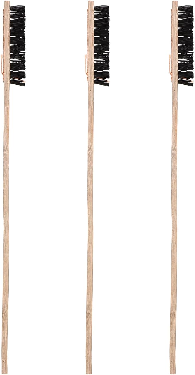 TEHAUX Bird Cage Cleaning Brush, Bird Cage Cleaner Wooden Long Handle Parakeet Cage Cleaner for Parrots Birds Cage Necessary Supplies, Random Color
