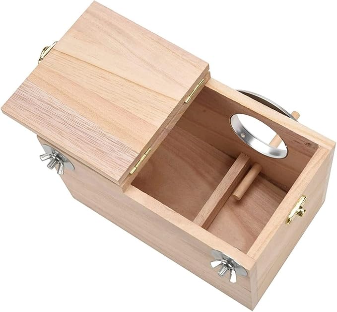 7.7" x4.7" Birds Nest Box Lovebird House Wood Parakeet Budgie Cockatiel Breeding Nest Box Cage Wood House for Finch Lovebirds Cockatiel Budgie Conure Parrot