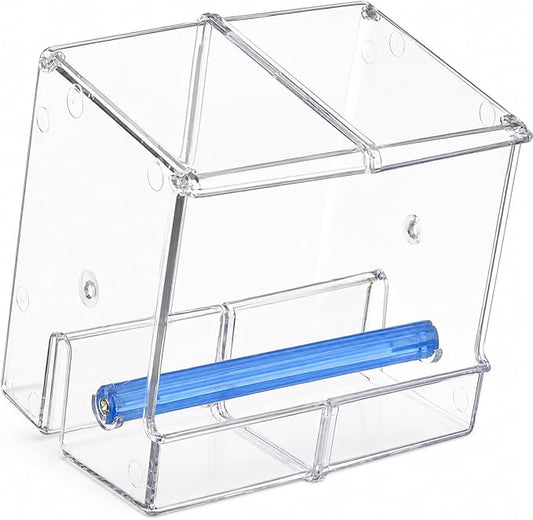 Bonka Bird Toys Seed No Mess Bird Feeder Parrot Cage Accessory Seed Treat Enclosure Pet, Canary, Parrotlet, Budgies, and Similar Breed Sizes