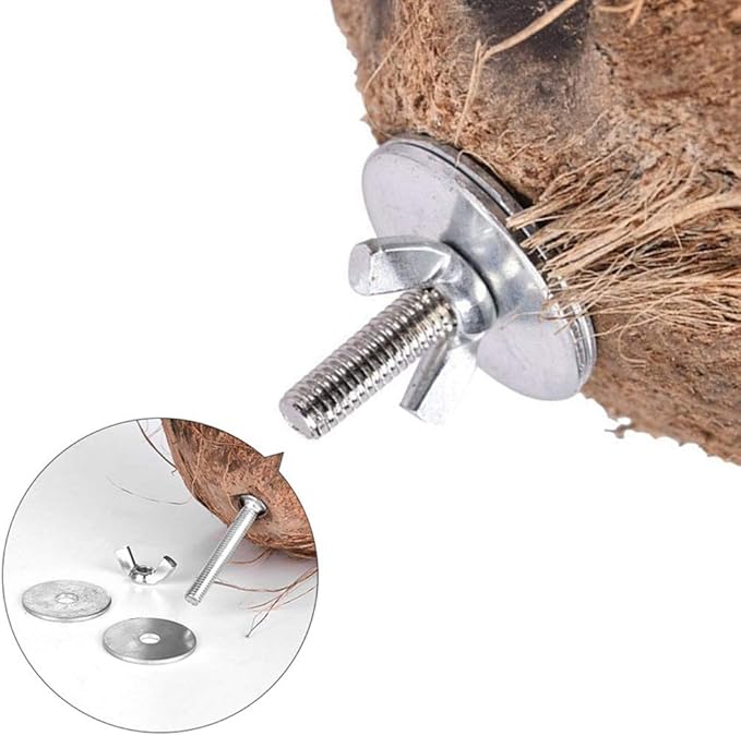 YJJKJ Pet Bird Natural Coconut Shell Bird House Parakeet Budgie Cockatiel Finch Sparrows Breeding Nesting Bird Aviary Cage Box Anti-Pecking Bite (Diameter:4.3")