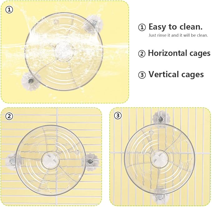 Transparent Rotating Anti Spill Parrot Feeder Bowl Cage Mounted Foraging Toy for Cockatiel Budgies Lovebirds Small Medium Parrots