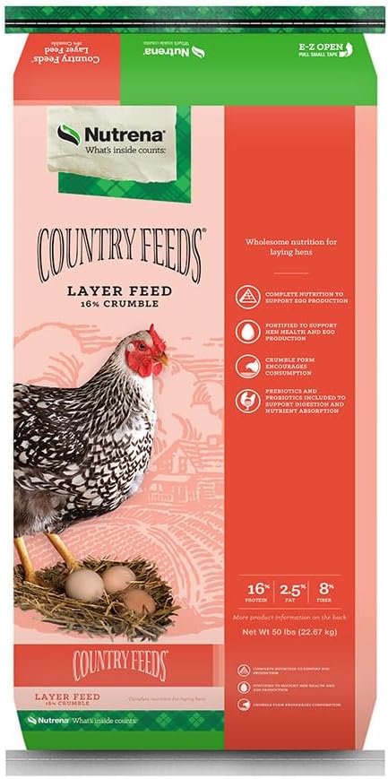 Nutrena Country Feeds 16% Layer Crumble Chicken Feed 50 Pounds
