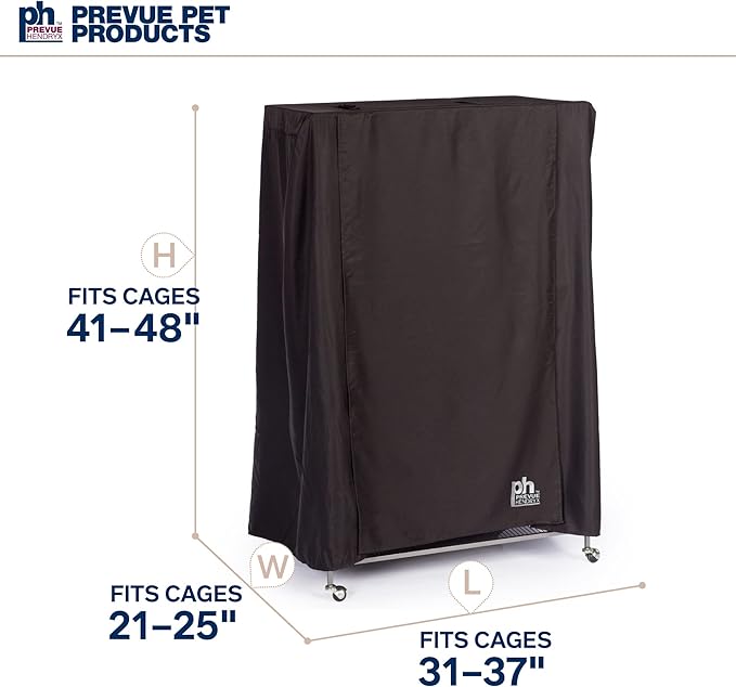 Prevue Pet Products Extra Large Bird Cage Cover - Good Night Cage Cover, Bird Accessories, Blocks Light, Breathable Nylon Fabric, Fits a Variety of Cage Sizes - Black, Size Large