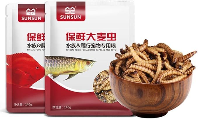 280g High Protein Turtle Food Mealworms Bulk Fresh Dried Mealworms Treats for Reptile Snacks Bird Chicken Fish Food