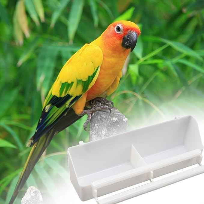 Bird Feeder for Cage, 3 Pack Bird Water Dispenser Hanging Plastic Feeder with Hooks, Parakeet Food Bowl Cups for Small Cockatiel Pigeons