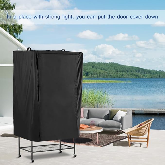 POPETPOP Universal Bird Cage Cover, Good Night Parrot Cage Cover for Birdcage Accessories, Washable&Breathable (Black, Large)