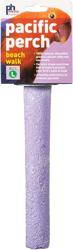 Prevue Pet Products Pacific Perch Beach Walk Large - Natural Seashell Mineral Bird Perch for Cage Accessory, Foot Exercise & Beak Grooming, Medium to Large Birds
