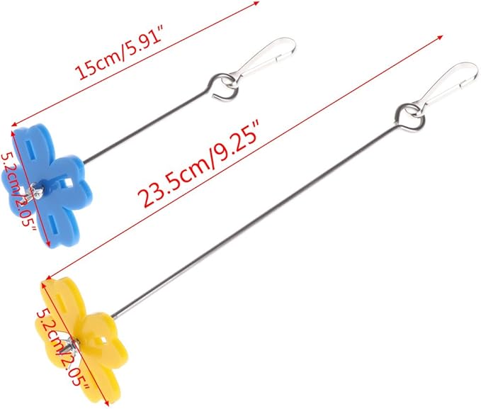 Bird Food Holder Stainless Steel Parrot Vegetable Fruit Feeder Treat Skewer for Cockatiel Metal Hanging Hook, Small