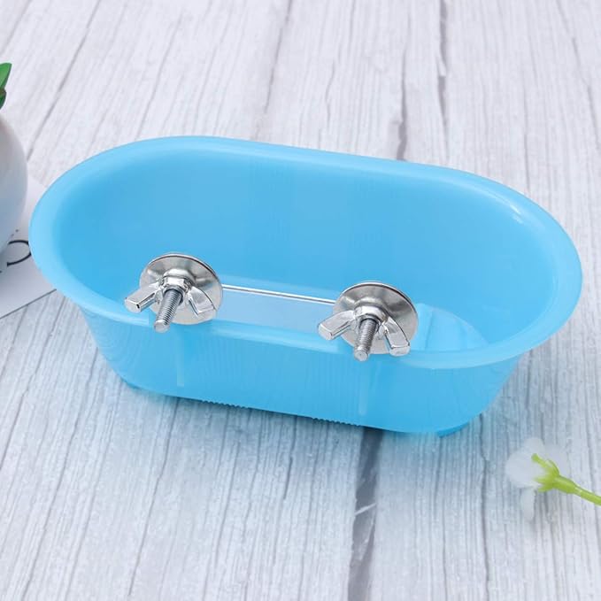 TEHAUX Pet Bath Tub Bird Bathtub Bath Toy Cage Indoor Playset Toys Tiger Skin Peony