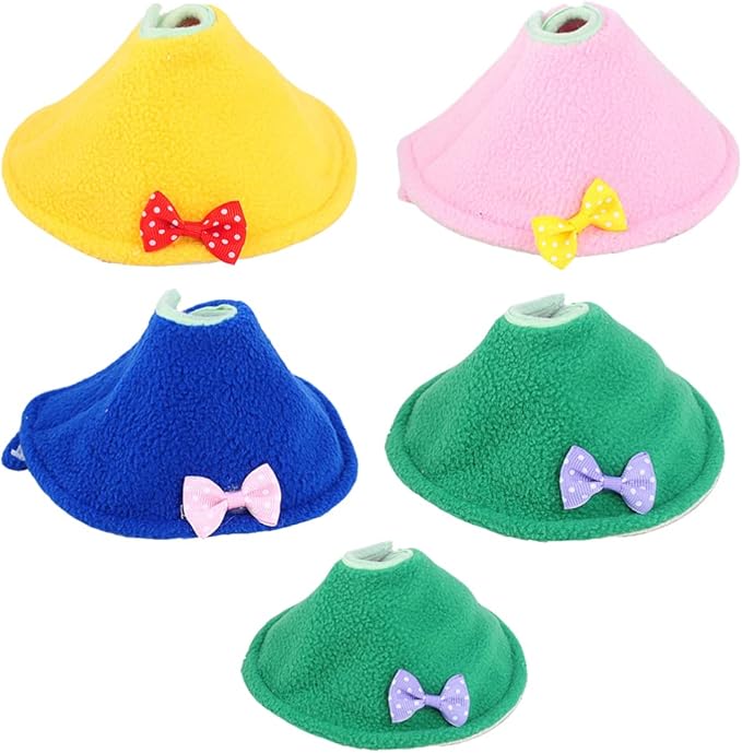 balacoo 5pcs Bird Protective Neck Collar Pecking Prevention Healing Neckerchief for Parrots and Cockatiels Adorable Design Easy to Use and