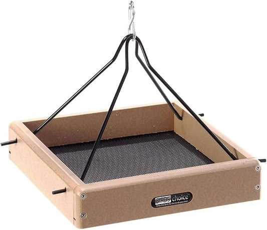 Birds Choice SNHPF125 Hanging Tray, Recycled Hanging Feeder w/ Collapsible Steel Hanging Rods, Small
