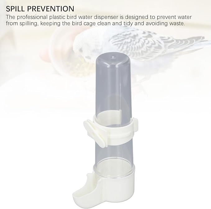 Pet Bird Hanging Water Feeder, 6Pcs EcoFriendly Automatic Bird Cage Water Feeder for Finches (150ml)