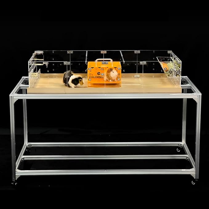 GuineaLoft™ 5x2.5x2.5ft Pet Cage Table – Pet Cage Stand Table with Shelf & Rollers, Specially Designed for Placing Pet Cages & Accessories, Lightweight & Easy to Move