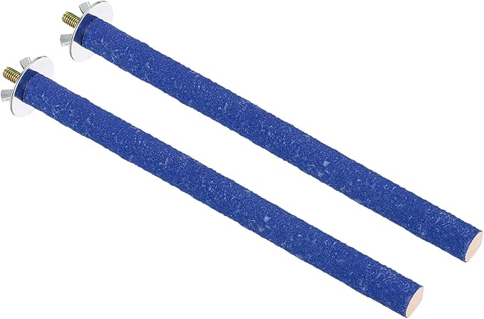 PATIKIL 0.6x7.9 Inch Bird Cage Perch, 2 Pack Parrot Stand Paw Grinding Stick Bird for Parakeet Cockatiel Cage Accessories, Blue