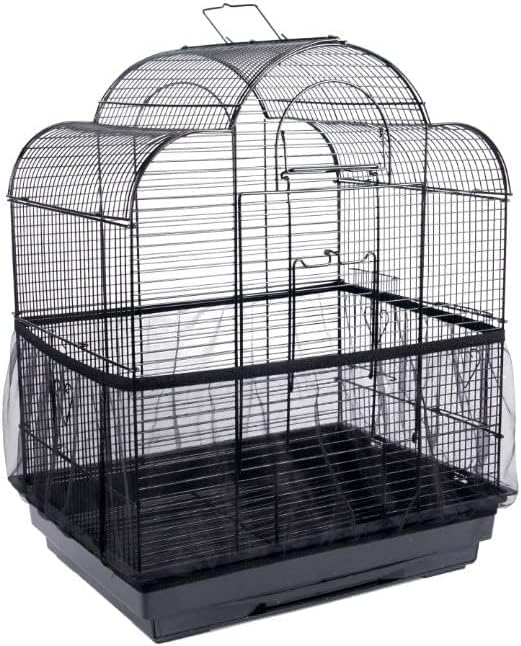 4 Colors Bird Cage Cover Bird Cage Cover Seed Catcher Ventilated Nylon Mesh Birdcage Shell Seed Catcher Large Size Bird Cage Seed Catcher Seeds Guard (#2)