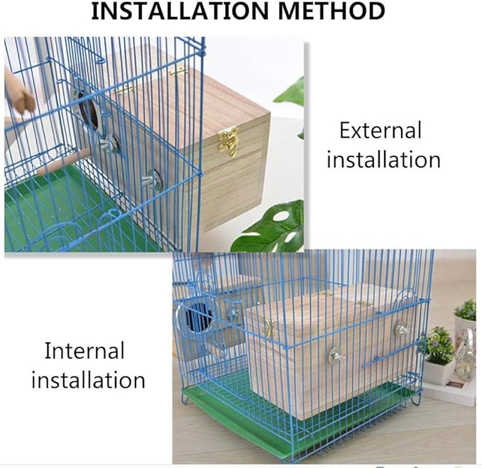 Parakeet Nesting Box, Bird Nest Breeding Box Cage Wood House for Finch Lovebirds Cockatiel Budgie Conure Parrot, 8'' X 5'' X 5''