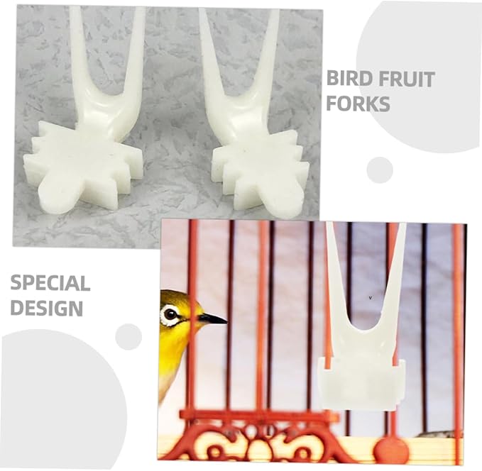 HANABASS 40pcs Bird Cage Food Holder Compact Fruit Vegetable Forks for Parrot Feeder Skewers for Animals Easy Installation Multi-Functional Bird Cage Accessory
