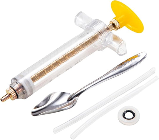 Bird Feeding Syringe Set,Parrot Syringe Feeder with Feeding Spoon and Tubes,Baby Bird Feeding Syringe Manual Tools for Pigeons Parrots Sparrows Small Animals Feed Liquid Milk Medicine (Clear 50ML)