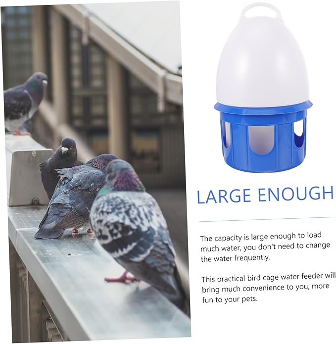 Large Capacity Pigeon Water Feeder Portable Plastic Bird Water Dispenser for Pigeons Quails and PET Birds for Cage Use and Outdoor Feeding