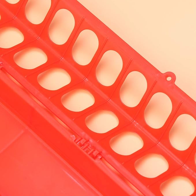 Pigeon Feeder Slot Container Fowl Feeding Dish Pigeon Storage Trough Bird Food Dispenser Parrot Feeder Duck Food Bowl for Poultry (Red)