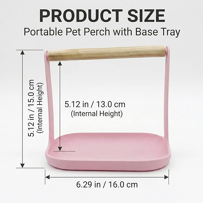 LUOZZY 2Pcs Bird Training Stand Wooden Birds Stand Toys Tabletop Perch Shelf Training Playground for Parakeets Conures Lovebirds Cockatiels, Pink