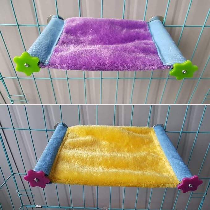 Bird Nest Bed Hammock Toy Hamster Warm Comfortable Hanging House Perch Stand for Parrot Parakeet Cockatiel African Grey Cockatoo Lovebird Conure Finch Chinchilla Rat Gerbil Cage Accessories (S)