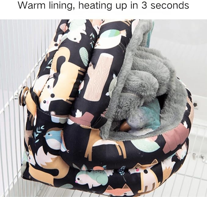 Winter Warm Nest for Parrot Warm House Bird Nest Winter Hanging Hammock Birds Sleeping Bed Parrot Hideway Bed Washable for Quaker Parakeet Cockatiels Budgies Lovebird (Green,Small)