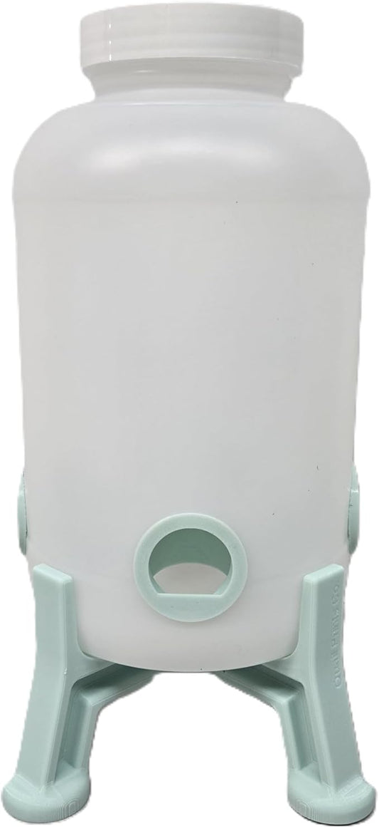 Quail Feeder Container with Feeding Ports and Stand | Ports are 3D Printed | Made in USA (4-Quart, Mint Green)
