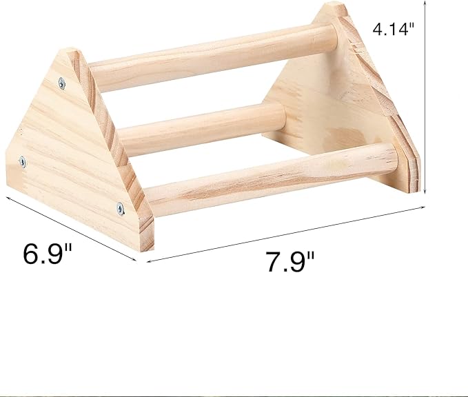 Wooden Chick Perch Stand, Pine Chicks Roosting Bar, Jungle Gym Perch Toys for Chicken Coop & Brooder, Bird Perch for Baby Chicks & Parrots (Small)