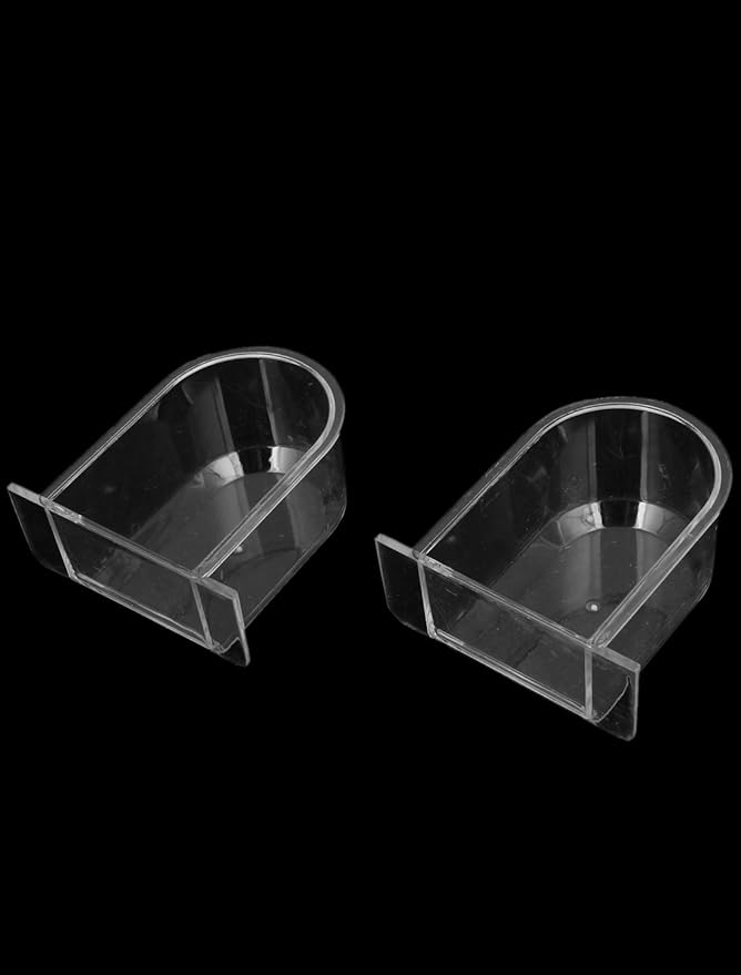 Ruilogod 2pcs Clear Plastic Fount Drinker Food Feeder Cup for Pet Pigeon (id: 0c1 6fa 323 31f 003