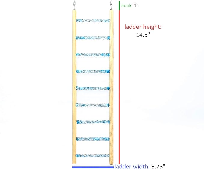 Penn-Plax Bird-Life Trimmer Plus Cement & Wood 9 Step Ladder – Cement Made from Crushed Sea Shells – Great for Small Birds (BA243)