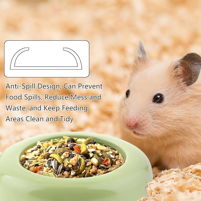 2 Pack Bird Feeder Ceramic Anti-Spill Food Bowl for Bird Parrot Cockatiel Parakeet Conure Finch Rodents Small Animals (Blue and Green)