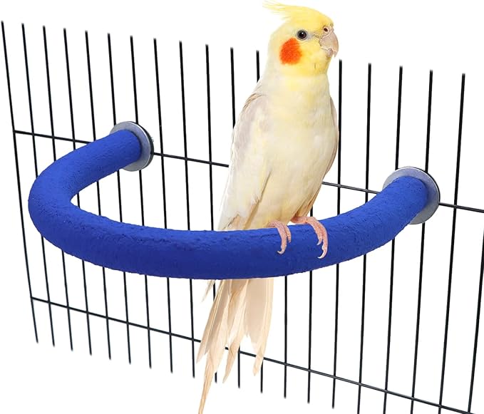 Wontee Bird Perches Bird Cage Sand Perch Stand for Budgies Parakeets Cockatiels Conures (Random Color) (U Shape)