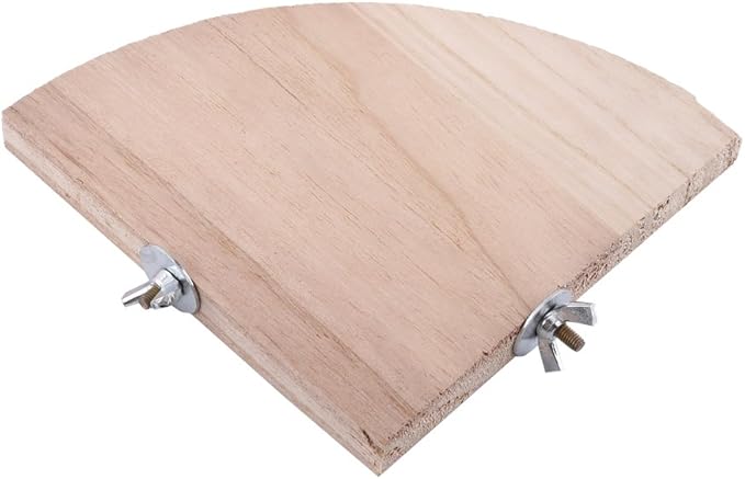 Fdit Bird Wooden Stand Fan Shaped Design for Parrot Cockatiel Parakeet