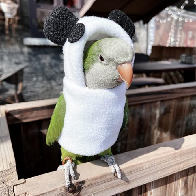 Bird Costume Bird Diaper Flight Suit Bird Panda Shape Bird Clothes Cosplay Photo Prop for Parrots Lovebird Parakeet Cockatiel Small Animals Apparel (with Diaper,African Grey)