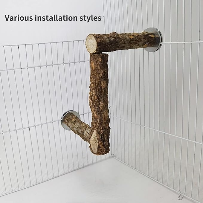 Natural Wood Bird Perches for Parrot - Wooden Bird Parrot Stand Branches Parakeet Cage Perch Accessories for Small Birds Budgies Cockatiels Conure Lovebirds (BP2)