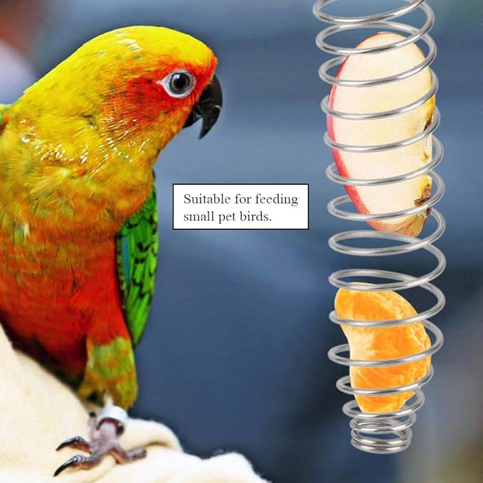 Harrison Bird Food, Stainless Steel Parrot, Birds Food Basket Toys Wheat Ear Fruit Vegetables Feeder