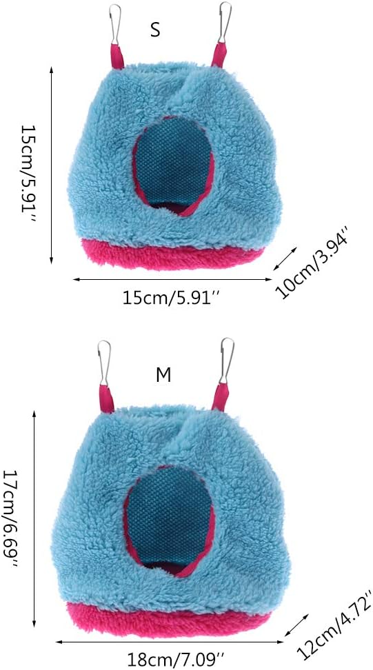 Parrot Snuggle Warm Nest Hammock Tent Small Pet Winter Bed House with 2 Metal Hooks for Parakeet Macaw Gerbil