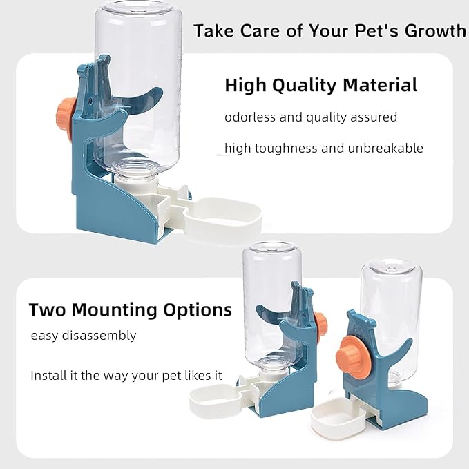 Automatic Bird Feeder and Waterer Set Cage Accessory for Parakeets, Parrots, Cockatiels, Finches, Lovebirds, Budgies and Canaries