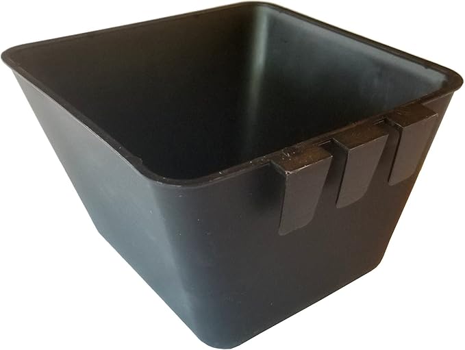 Cage Cups (6pk) Square Black 1.2 Quart / 38 fl oz Hanging Feed & Water Cage Cups