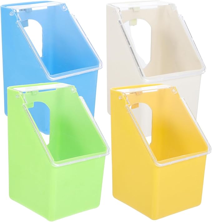 Yardwe 4pcs Pigeon Feeder Plastic Quail Bird Feeder Quail Cage Accessories for Pigeon Parrots Parakeet Budgie Bird