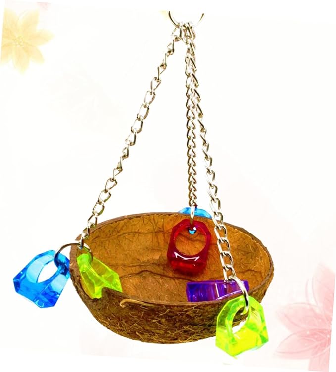 BESPORTBLE Parrot Hanging Nest Coconut Shell Bird Nest Creative for Birds Random Color