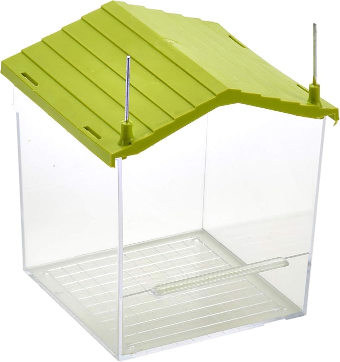 Pet Ting Bird Bath House Green Finch Canary Budgie, 12 x 10 x 10 cm
