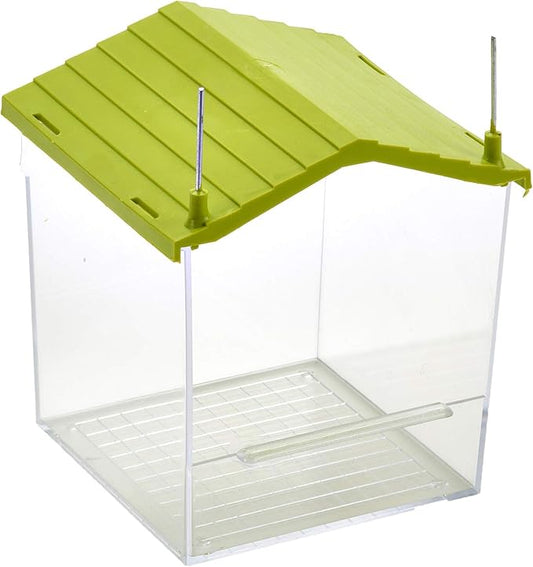 Pet Ting Bird Bath House Green Finch Canary Budgie, 12 x 10 x 10 cm