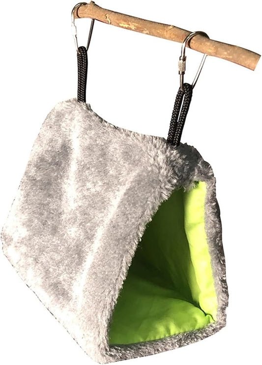 Winter Warmth Bird Nest House Hanging Hammock Bird Cage Bed Hut Cabin for Parakeet Parrots Hamsters Canary(Gray,7.5Lx4.3Wx4.3H(in))