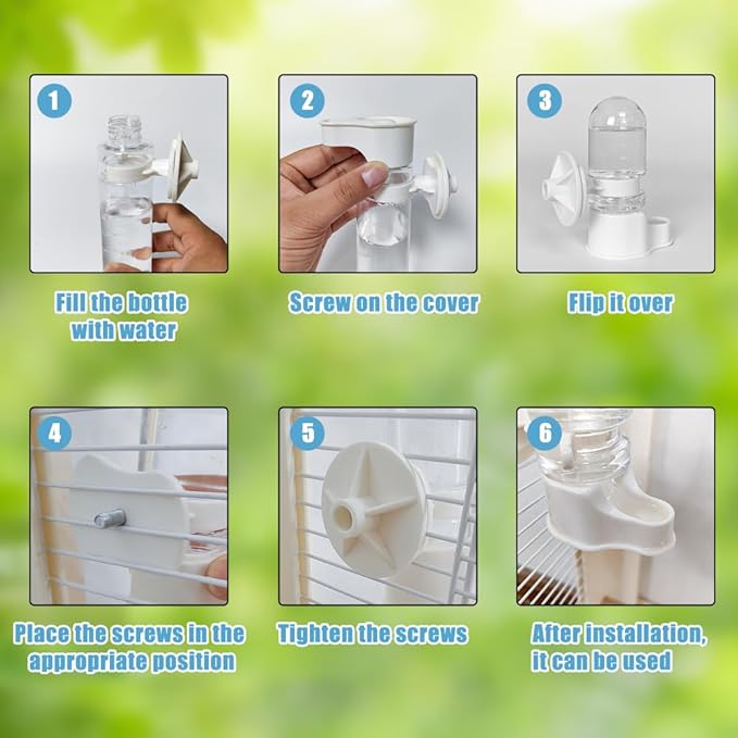 Automatic Pet Bird Water Feeder, Bird Water Dispenser for Cage, Bird Cage Suspended Automatic Water Dispenser, Bird Feeders for Parakeet Budgie Cockatiel Lovebirds Canary Finch (70ml)