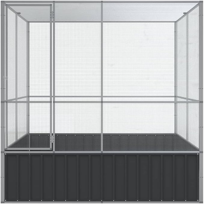 Galvanized Steel Large Flight King Bird Cage, Steel Outdoor Aviary, Outdoor Indoor Large Bird Cage Aviary Pet House for Cockatiels African Parakeets, 83.1"x81.5"x83.5",-302