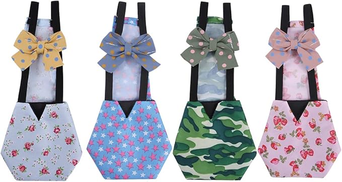 Adjustable Chicken Diaper for Pet Duck for Washable Poultry Nappies Hens Clothes with Pretty Bow Reusable