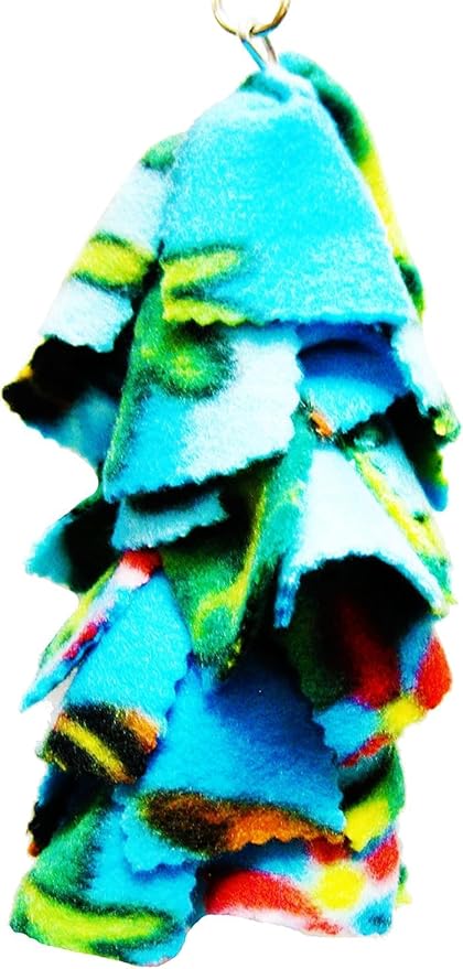 Bonka Bird Toys 1556 Small Fluff Bird Toy – Shreddable Parrot Toy for Budgies, Cockatiels & Small Birds – Colorful Hanging Cage Enrichment Chew Toy (Pack of 2)