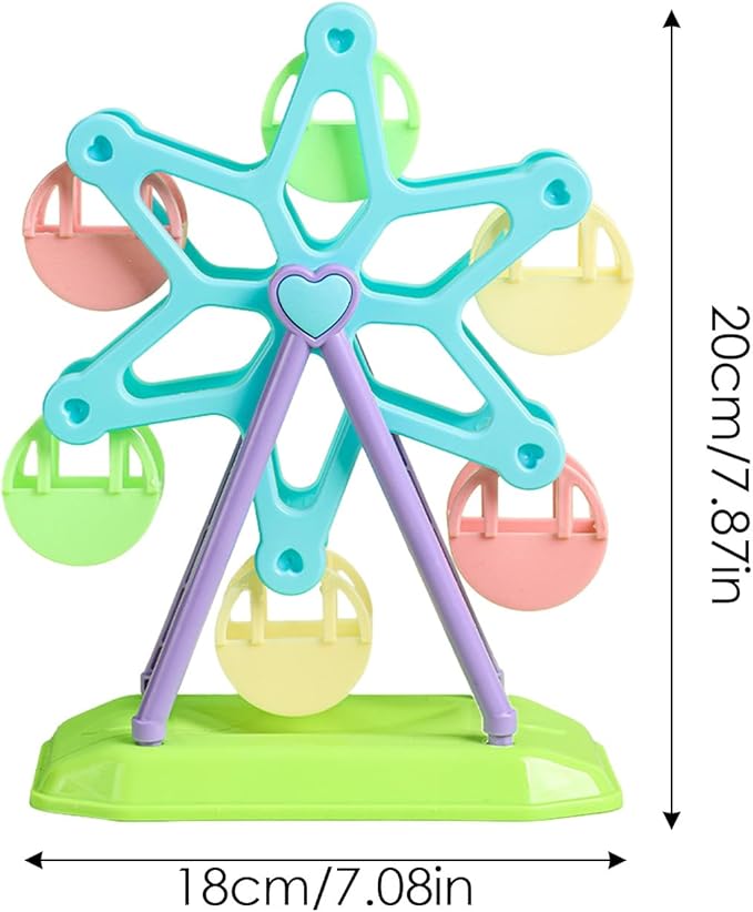 Parakeet Feeder, Bird Ferris Wheel Toy, Bird Toys for Parrots, Rotating Perch Foraging Interactive Feeder for Brain Game Smaller Bird
